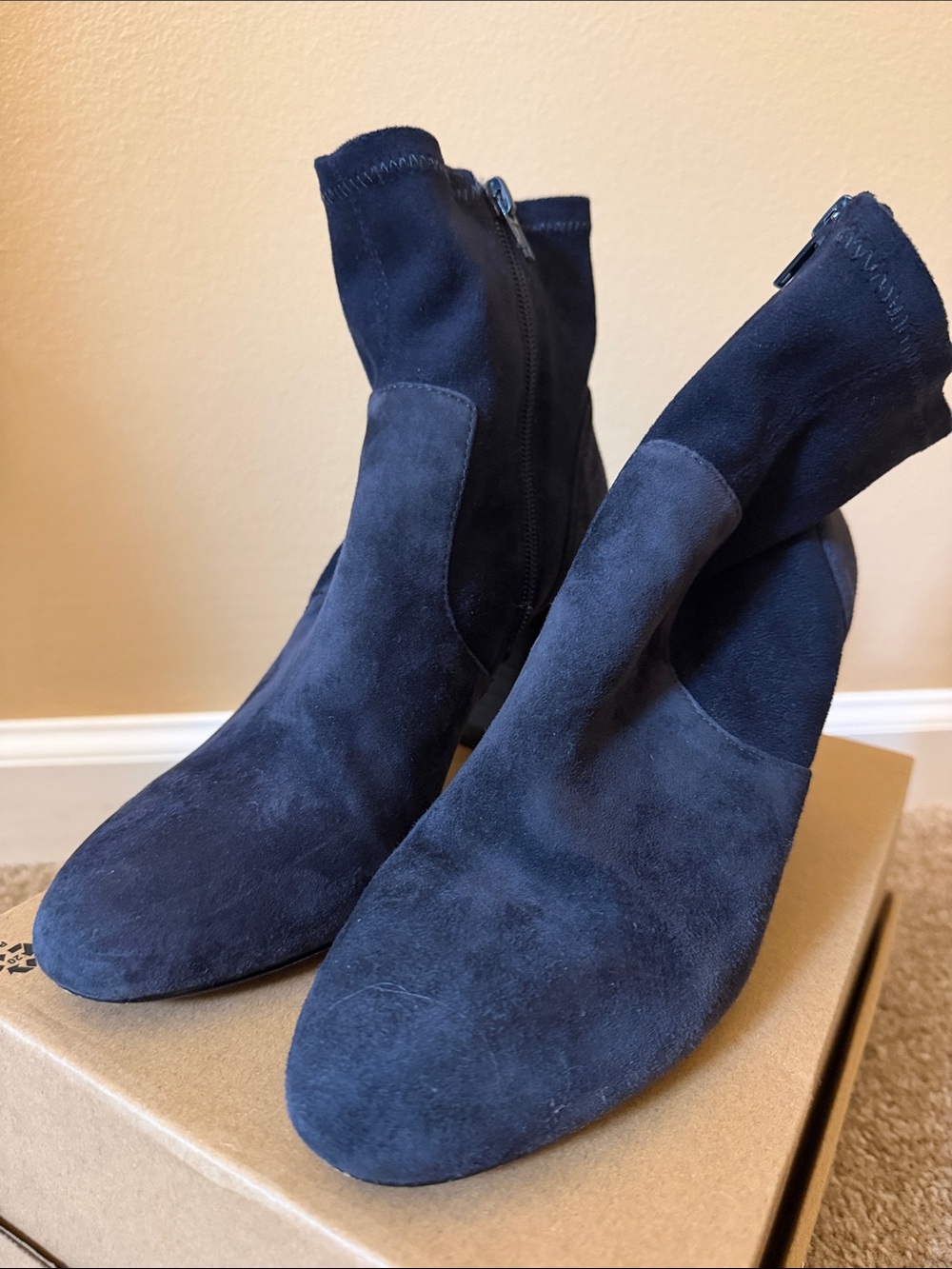 Sole Society Navy Suede Ankle Booties